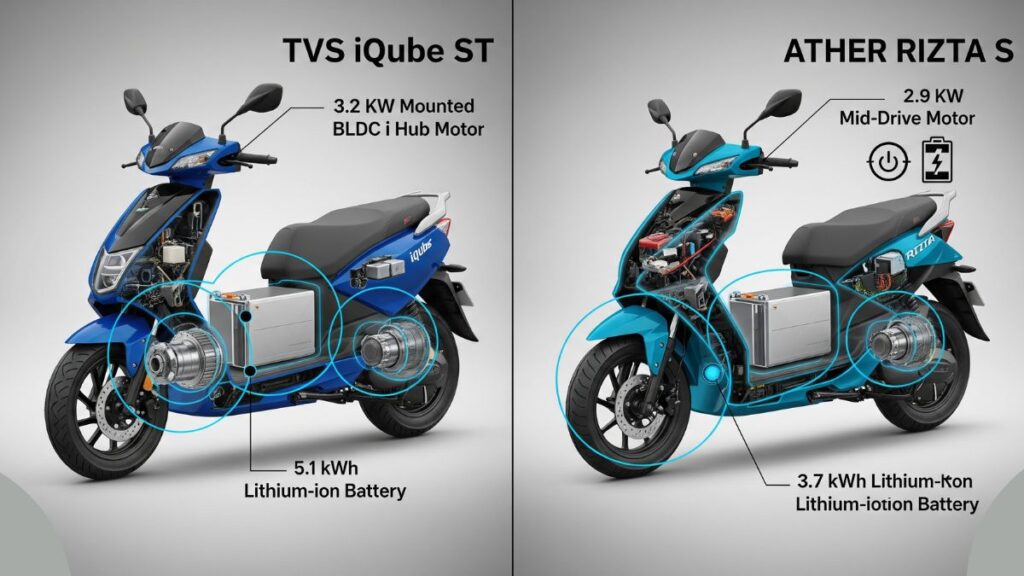 TVS iQube ST Vs Ather Rizta S